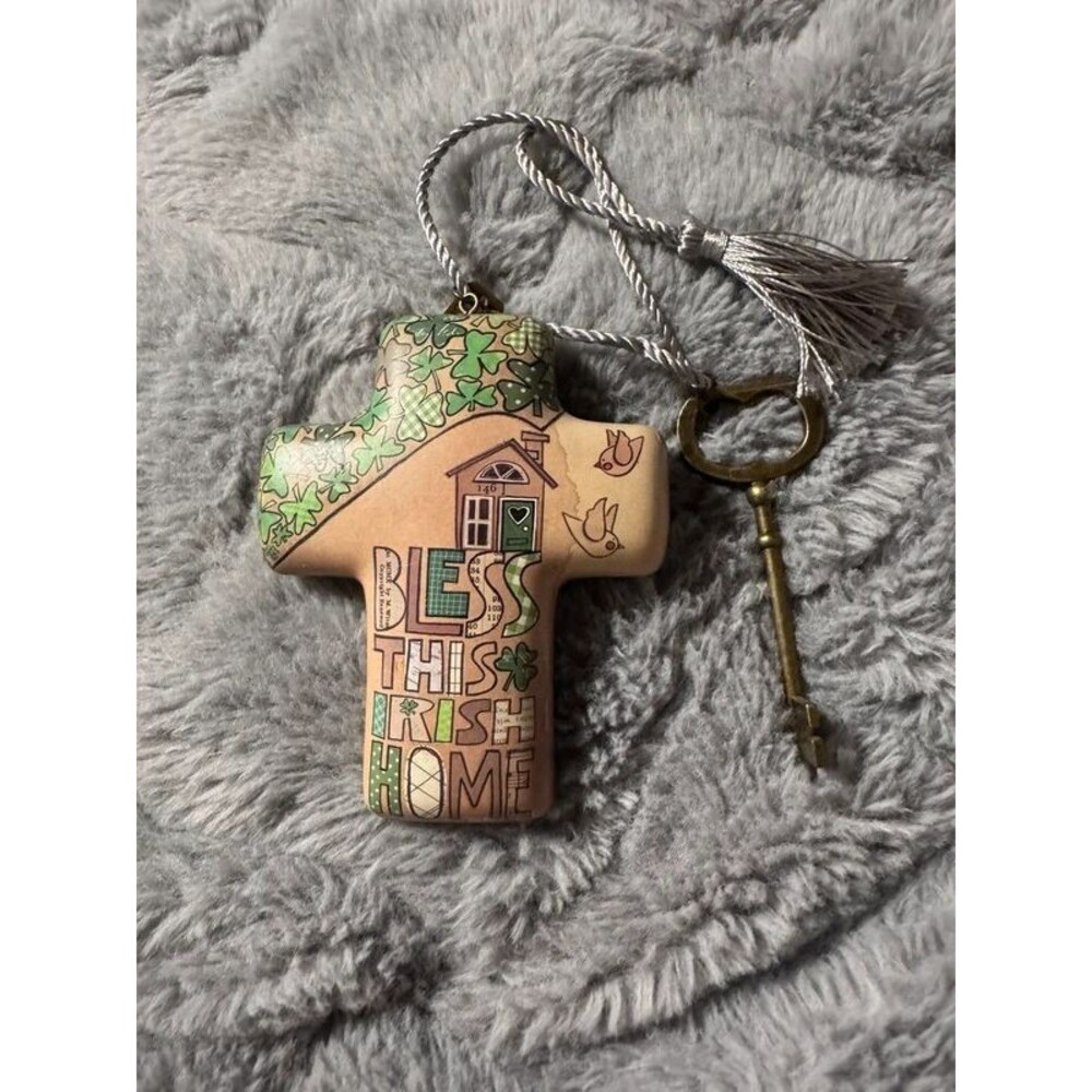 Susan Black Crosw Artful Cross Metal House Key Hole Bless This Irish Home